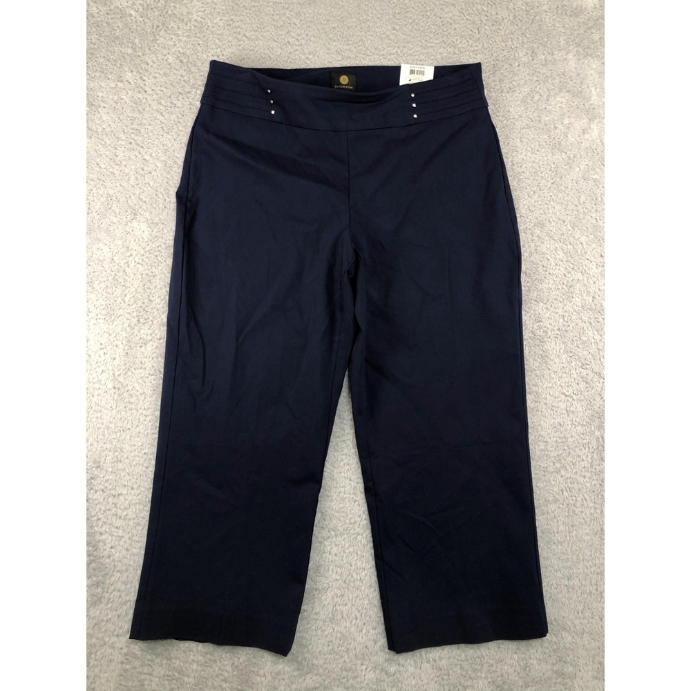 JM Collection Pants Womens size 0X (34x22.5) Blue Capri Pull On Tummy Control